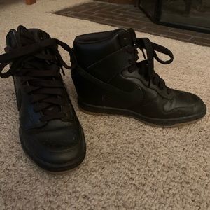Nike all black sneaker wedges